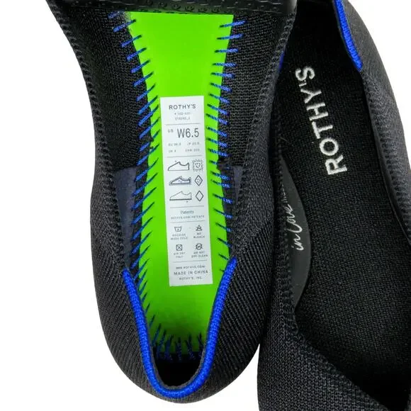 Rothy's The Point II Black Flats Pointed Toe In Love Insole Ballet Flats 6.5 - Picture 11 of 13